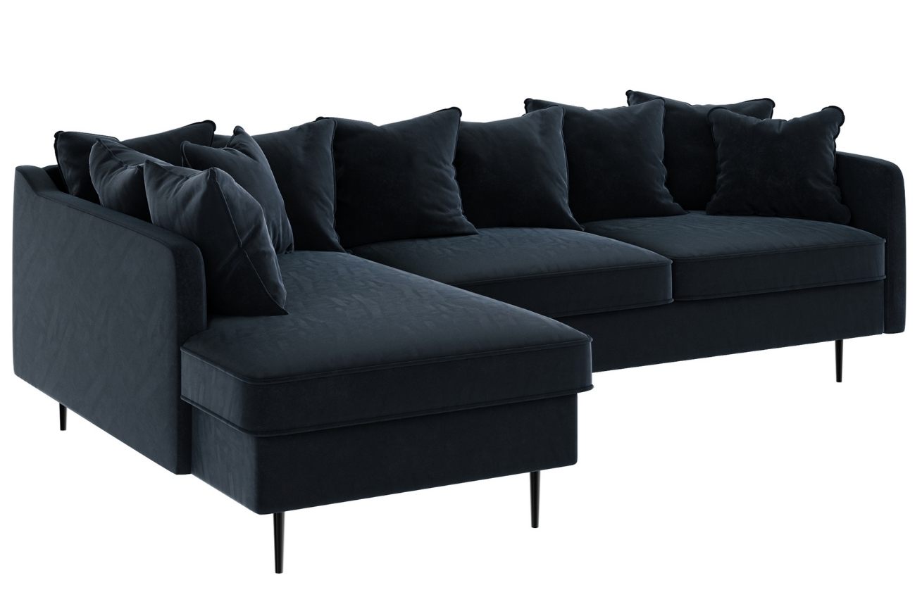 Ghado Sametová rohová pohovka Esme 255 cm