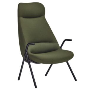 Teulat Vysoké zelené křeslo Dins s kovovou podnoží