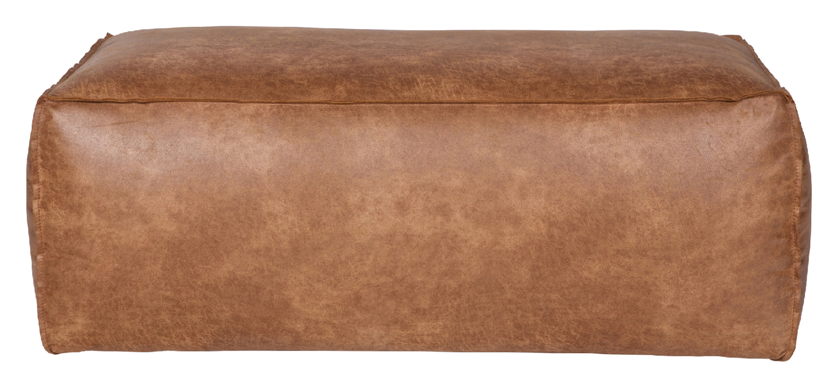 WOOOD Koňakově hnědý koženkový taburet Bearny