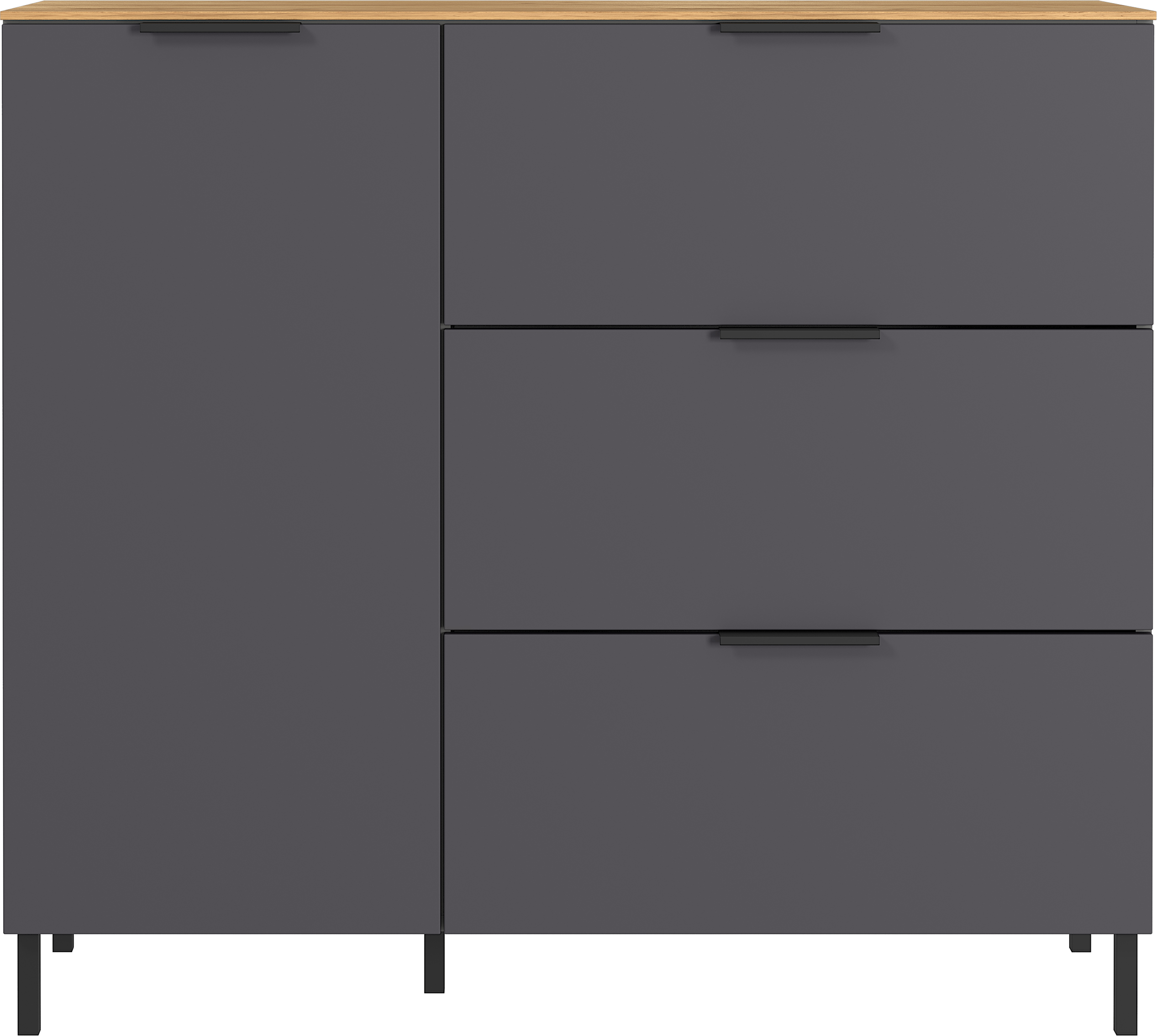 Germania Grafitově šedá komoda California 109 x 40 cm