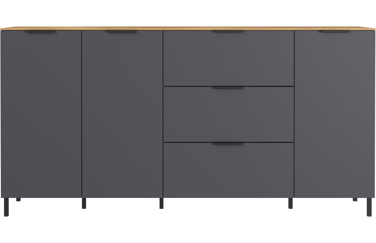Germania Grafitově šedá komoda California 192 x 40 cm