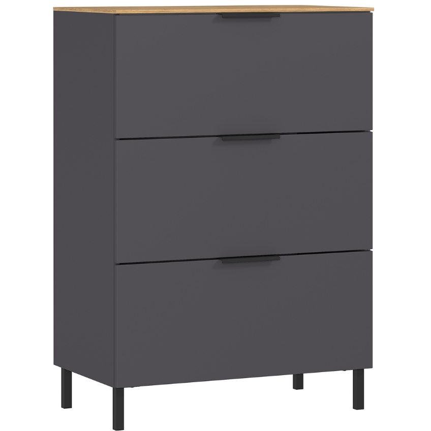 Germania Grafitově šedá komoda California 67 x 40 cm