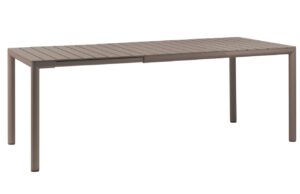 Nardi Šedohnědý plastový rozkládací zahradní stůl Tevere 147/211 x 90 cm