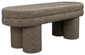 Hnědošedá bouclé lavice DUTCHBONE FERN 110 cm