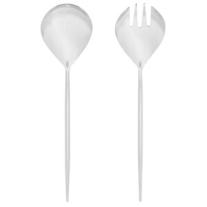 Stříbrná kovová sada příborů na salát Kave Home Crisps