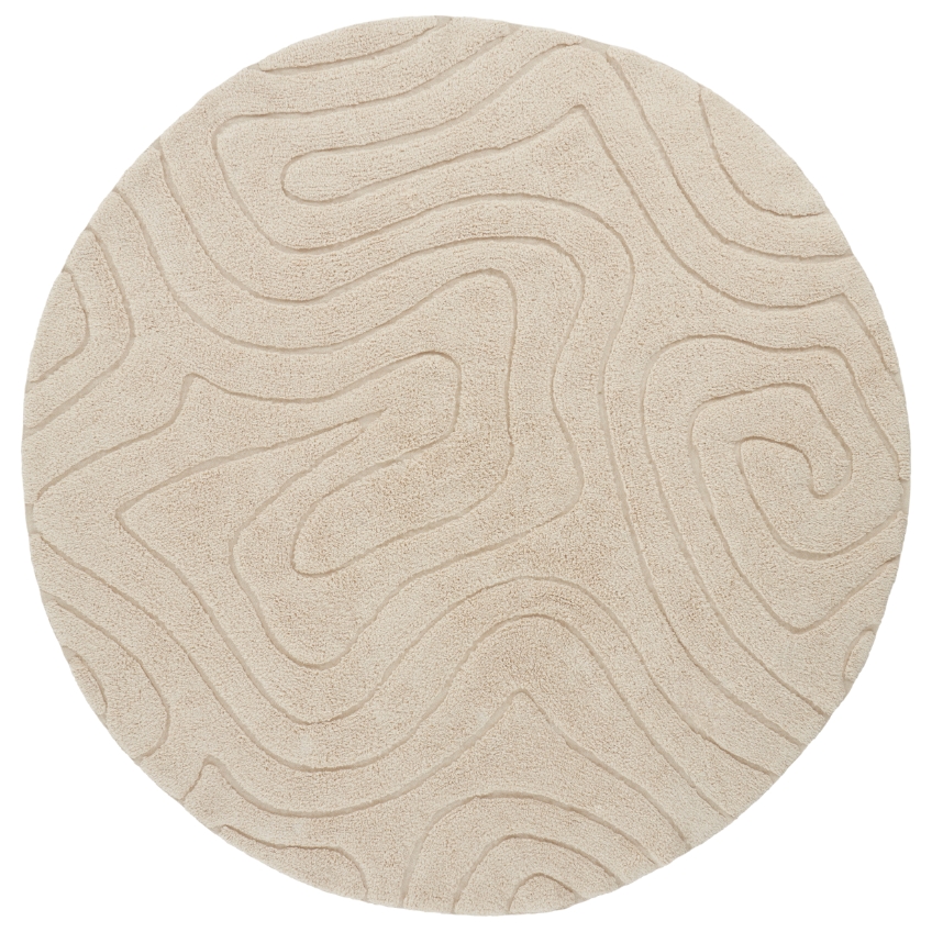 Jotex Béžový kulatý koberec SHIV 200 cm