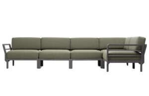 Nardi Zelená zahradní rohová pohovka Maximo se šedou podnoží 345 cm