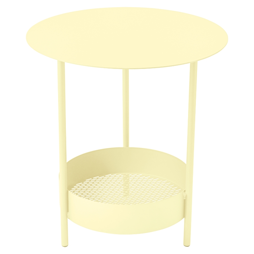 Citronově žlutý kovový zahradní odkládací stolek Fermob Salsa 50 cm