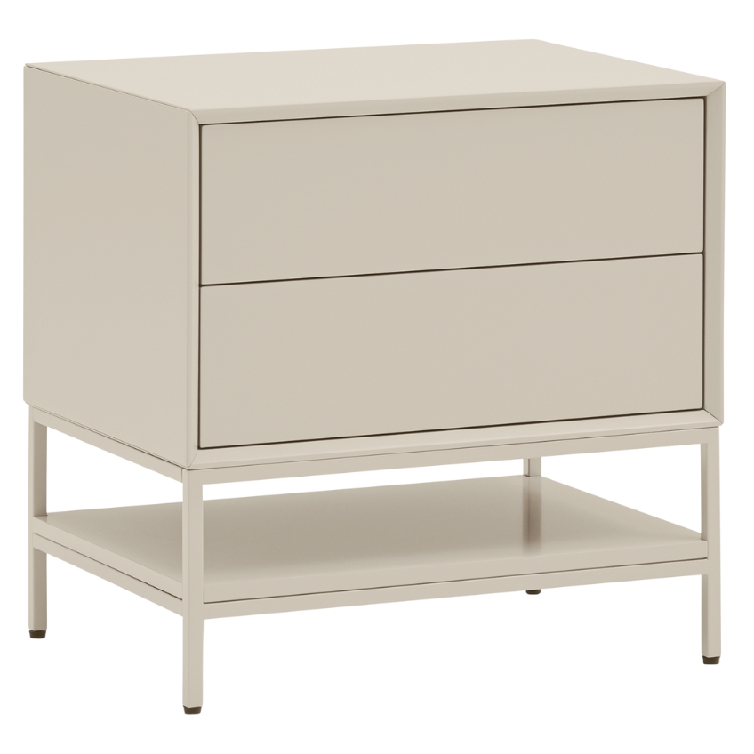 Krémový noční stolek Teulat Platt 55 x 40 cm