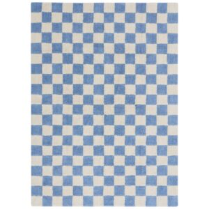 Jotex Modrý kostkovaný koberec MELA 200 x 300 cm