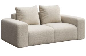 Rodier Béžová bouclé dvoumístná pohovka Monce 212 cm