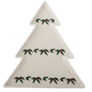 Bloomingville Bílý vánoční servírovací talíř Berry