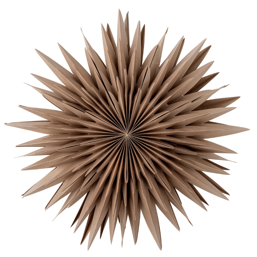 Bloomingville Hnědá papírová vánoční světelná hvězda Elijas 50 cm