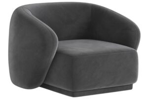 Maison Heritage Tmavě šedé sametové křeslo Jane