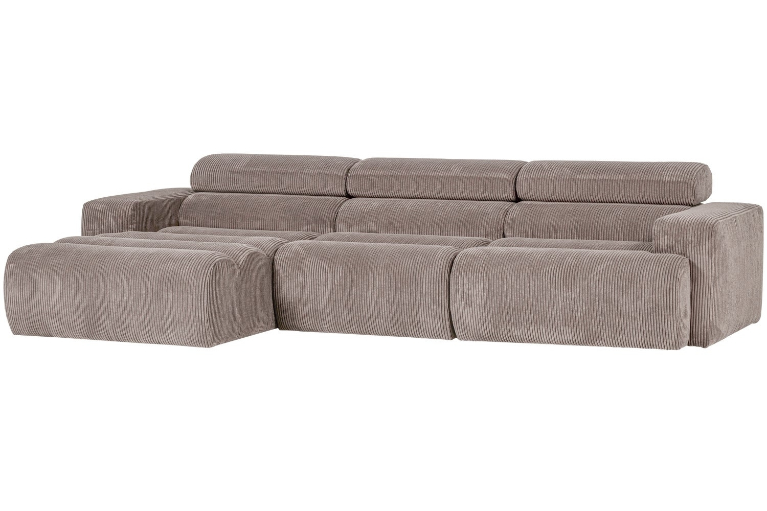 WOOOD Tmavě béžová manšestrová rohová pohovka Novi 300 cm