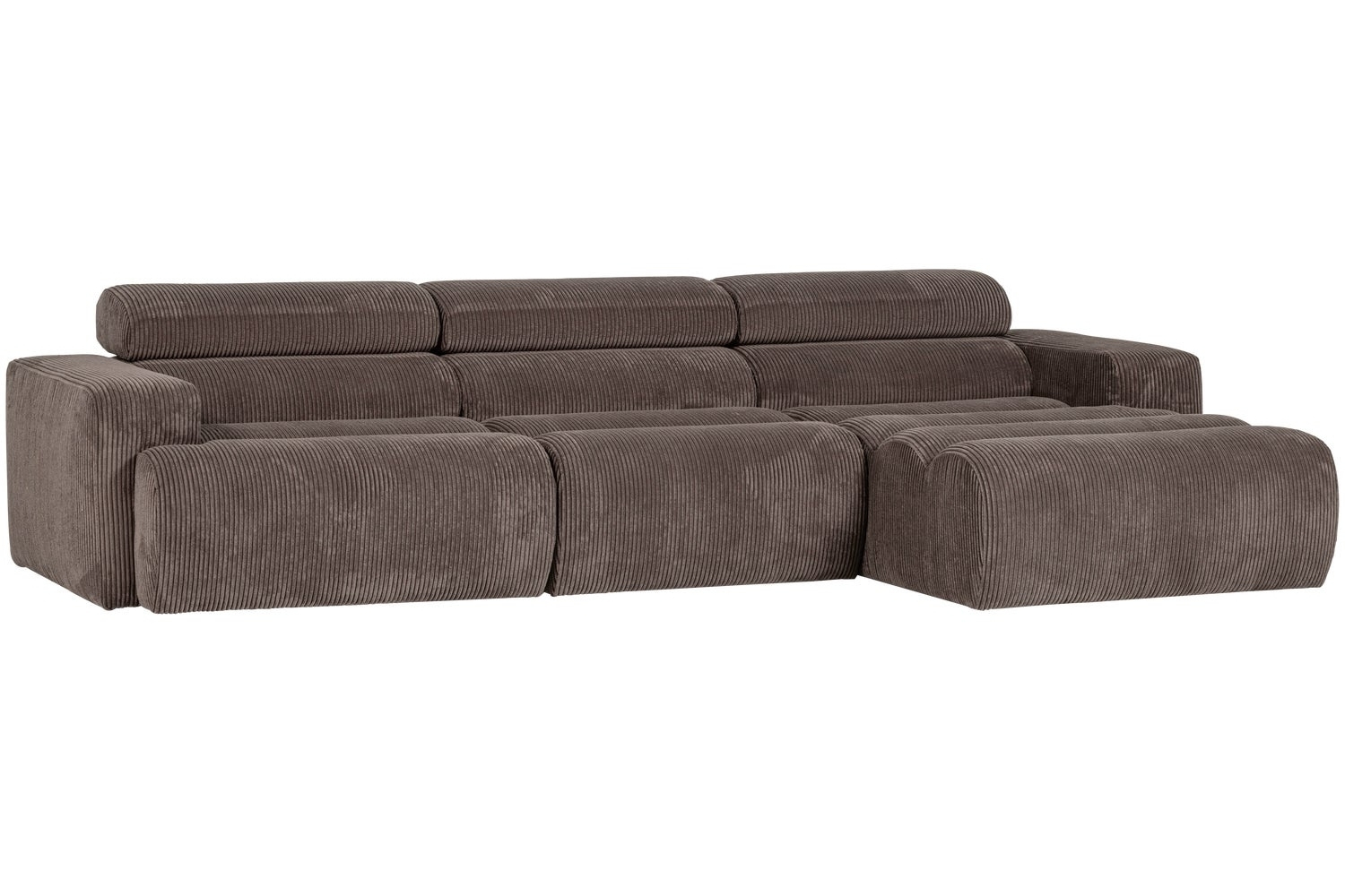 WOOOD Šedohnědá manšestrová rohová pohovka Novi 300 cm