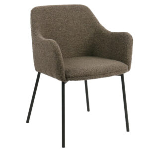 Nordic Living Hnědá bouclé jídelní židle Melilla