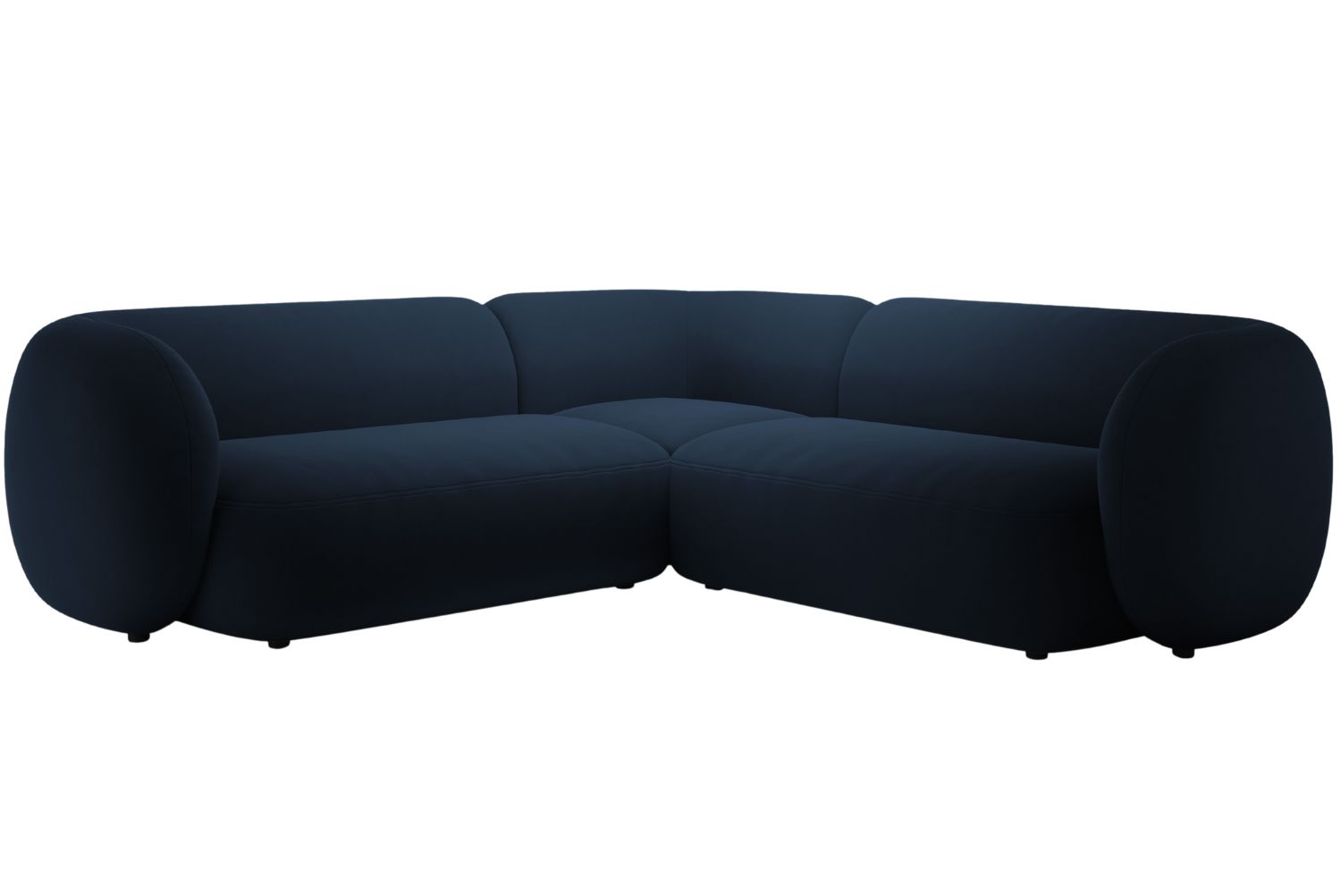 Micadoni Královsky modrá sametová rohová pohovka Kate 252 cm
