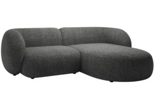 Micadoni Tmavě šedá rohová pohovka Kate 255 cm