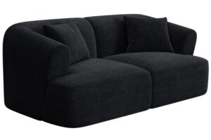 Cosmopolitan Design Černá manšestrová dvoumístná pohovka Campi 180 cm