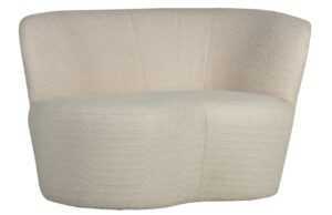 WOOOD Bílá bouclé lenoška Stone 112 cm