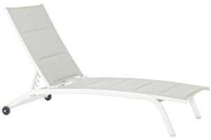 Bizzotto Bílé hliníkové zahradní lehátko Cleopas