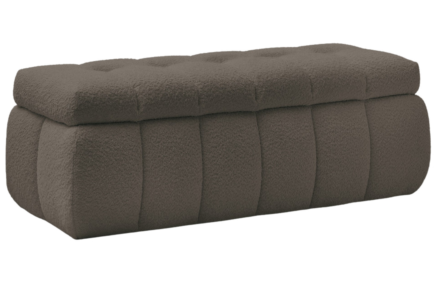 Bobochic Paris Hnědá bouclé lavice Mont-Blanc 144 cm s úložným prostorem