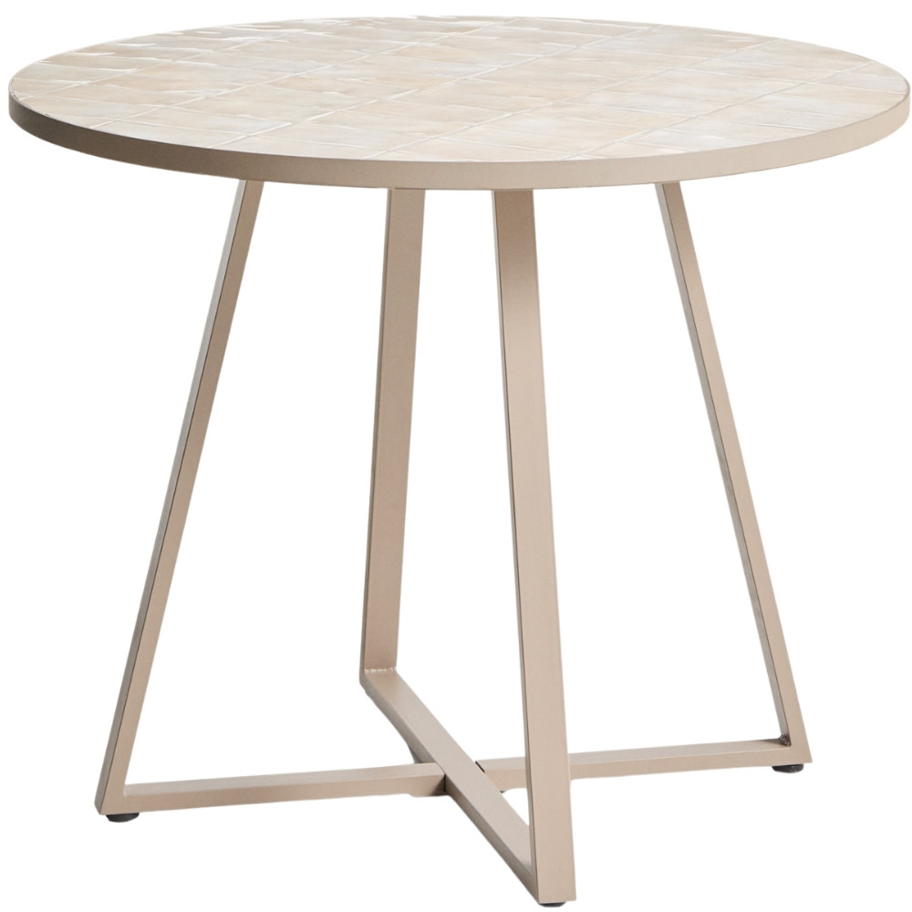 Kave Home Béžový zahradní bistro stolek Tella Ø 90 cm