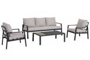 Bizzotto Antracitový hliníkový zahradní set pohovky