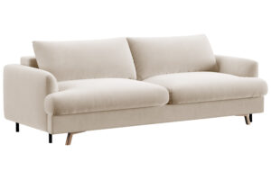 Micadoni Béžová sametová rozkládací pohovka Naomi 233 cm