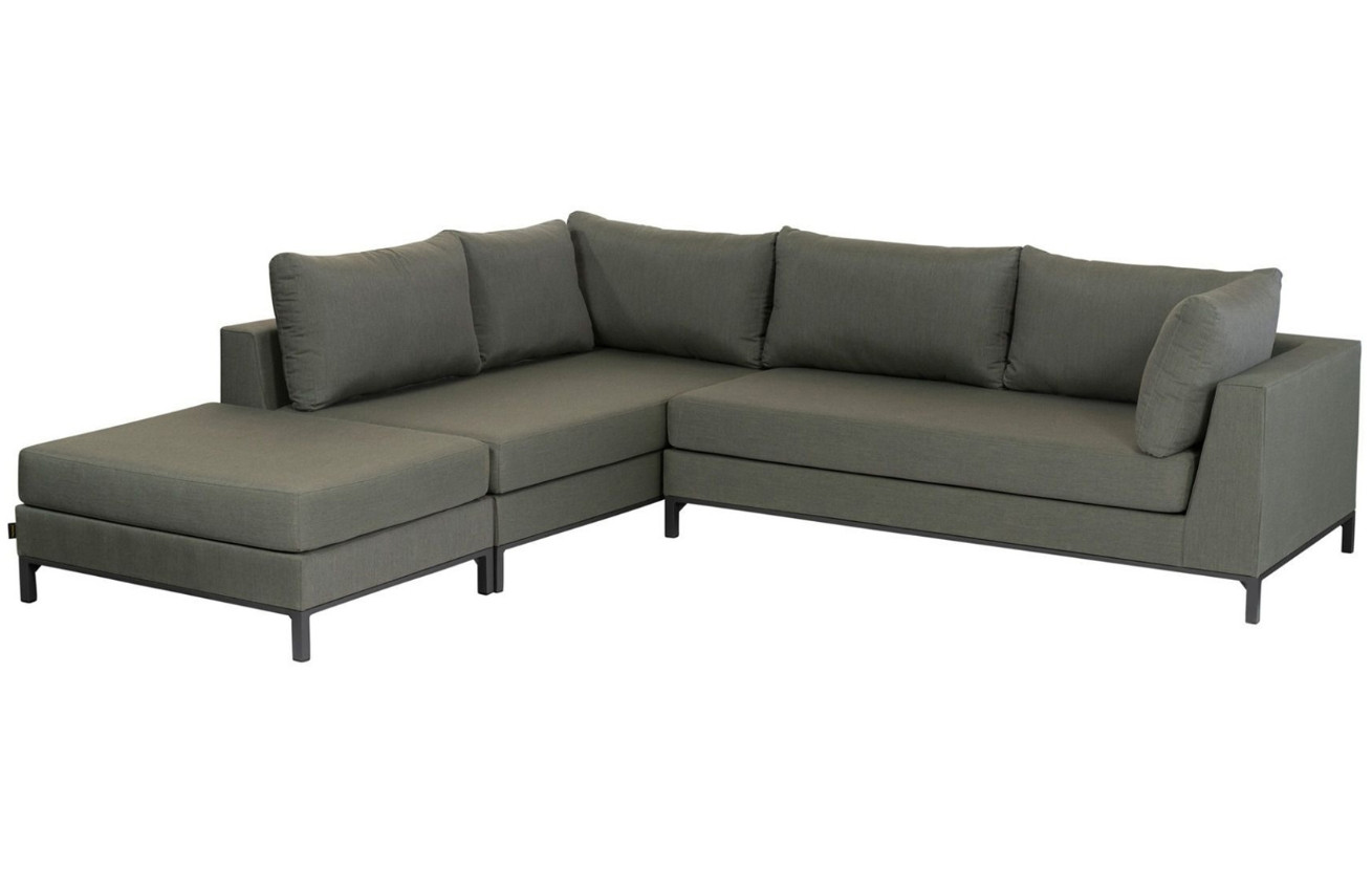 WOOOD Tmavě zelená rohová zahradní pohovka Sicilia 262 cm